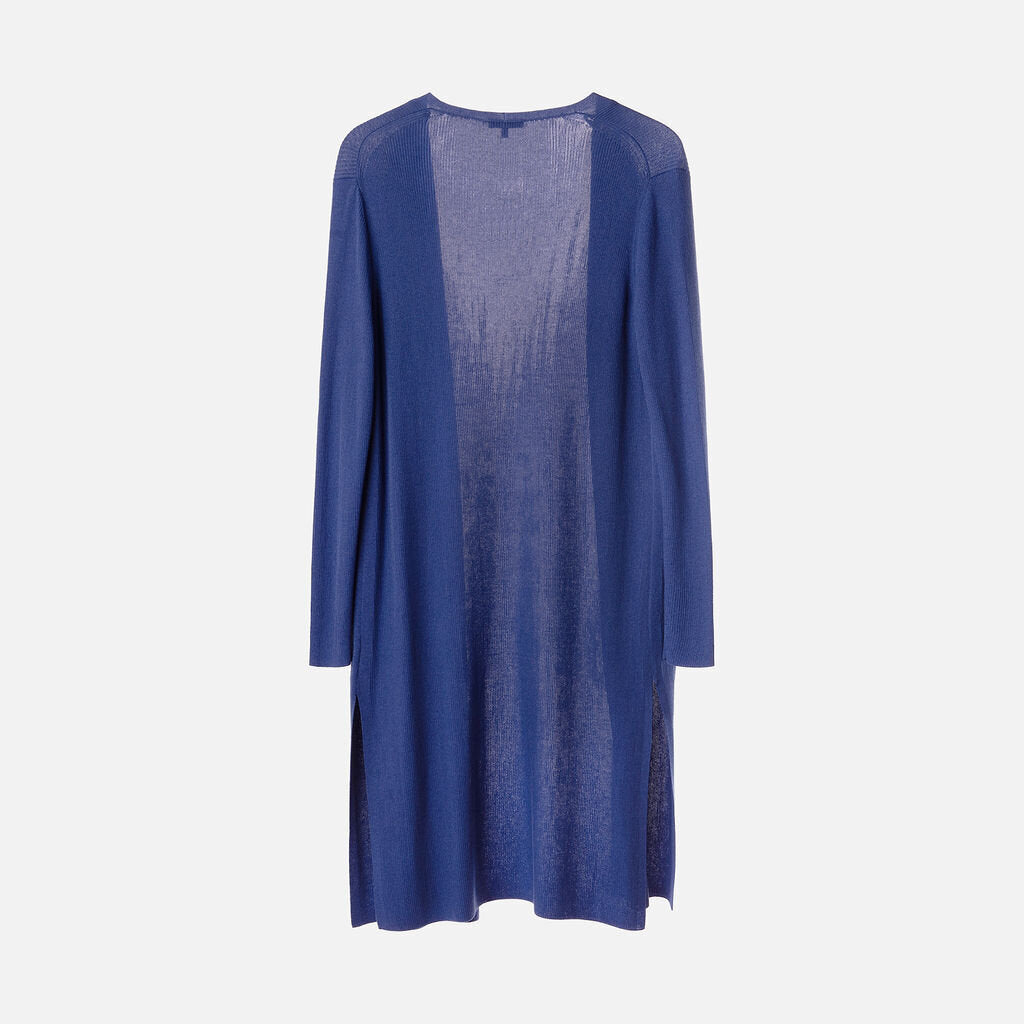 Lafayette 148 Blue Lyocell Long Cardigan