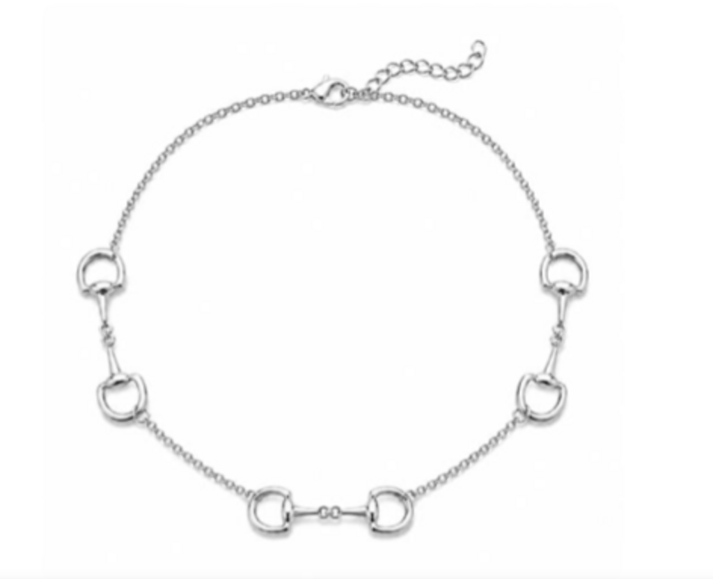 Polo Link Horse Bit Necklace WG
