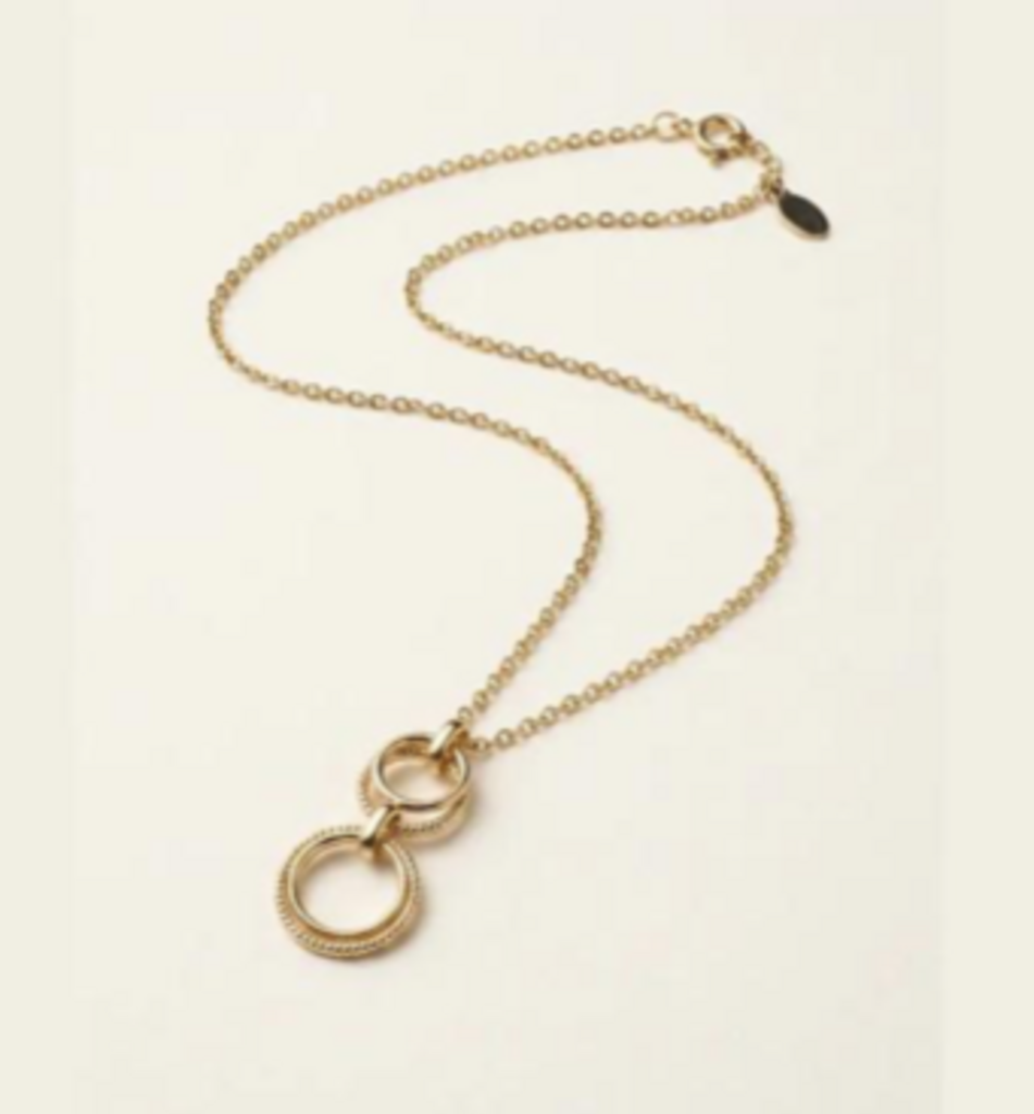 Interlocking Circles Pendant Necklace YG