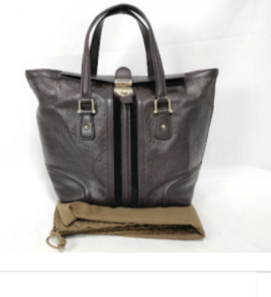 Brown Leather Milk Box Tote Bag
