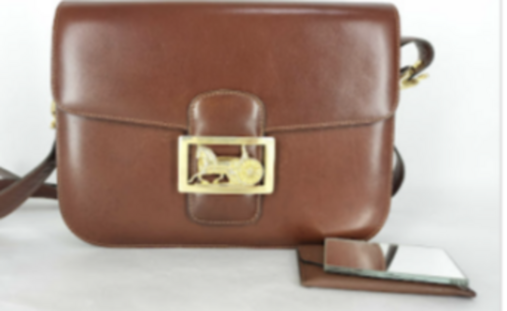 Brown Leather Carriage Crossbody Bag
