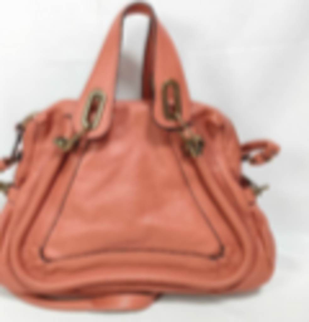 Salmon Pink Leather Partay Bag