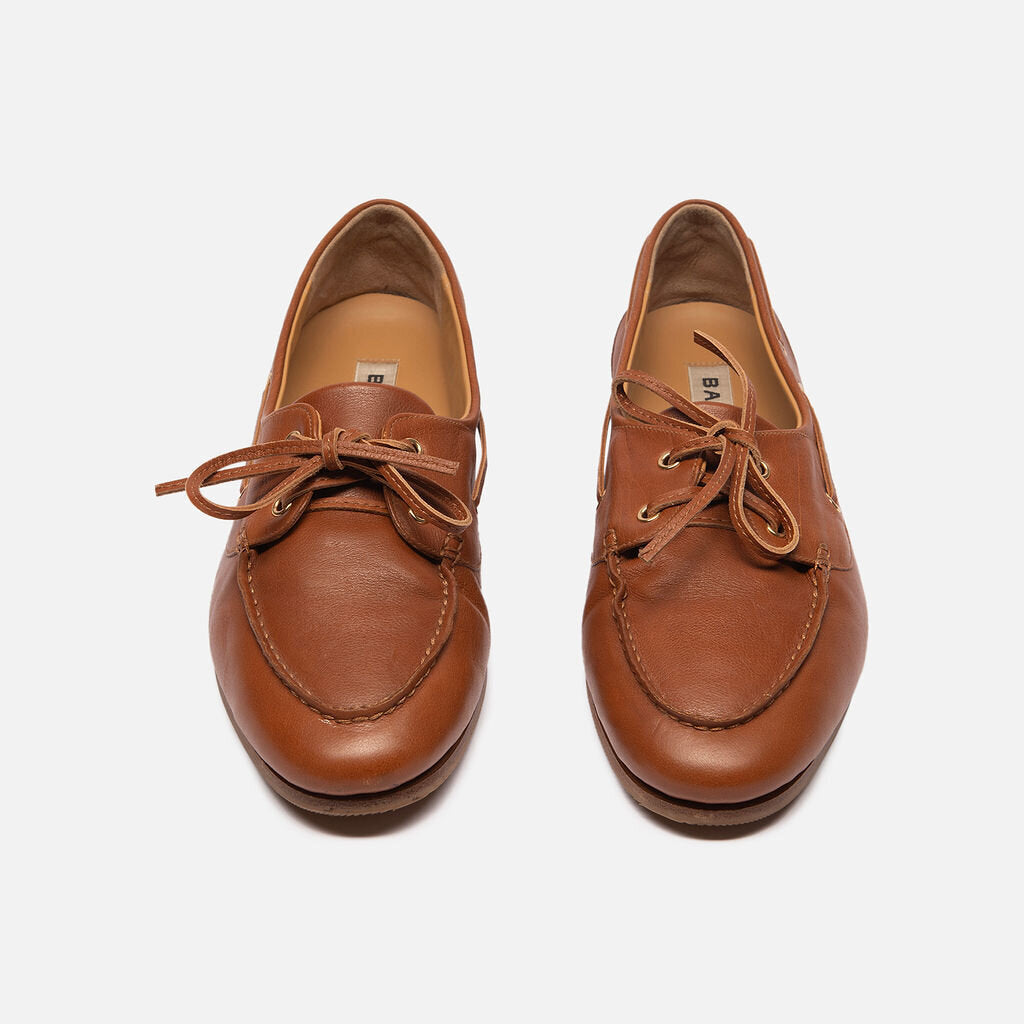 Bally Brown Leather Boat Shoe