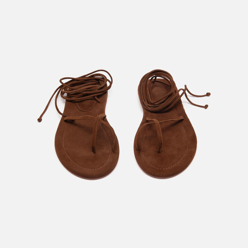 Porte a Praire Brown Suede Strappy Sandal