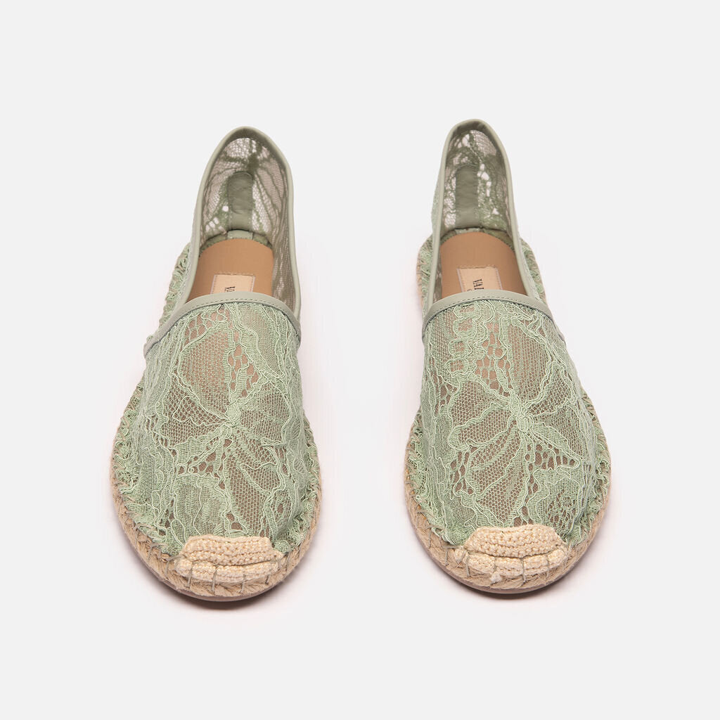 Valentino Mint Green Lace Espadrille