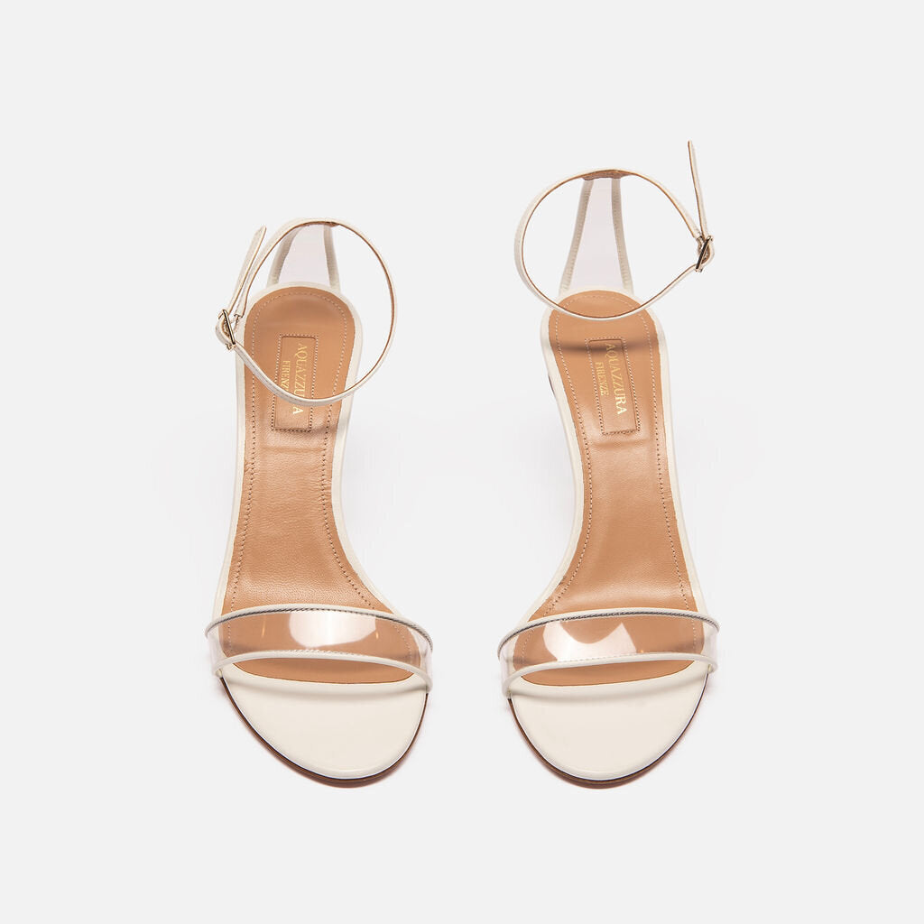 Aquazzura White Leather Clear PVC Heels