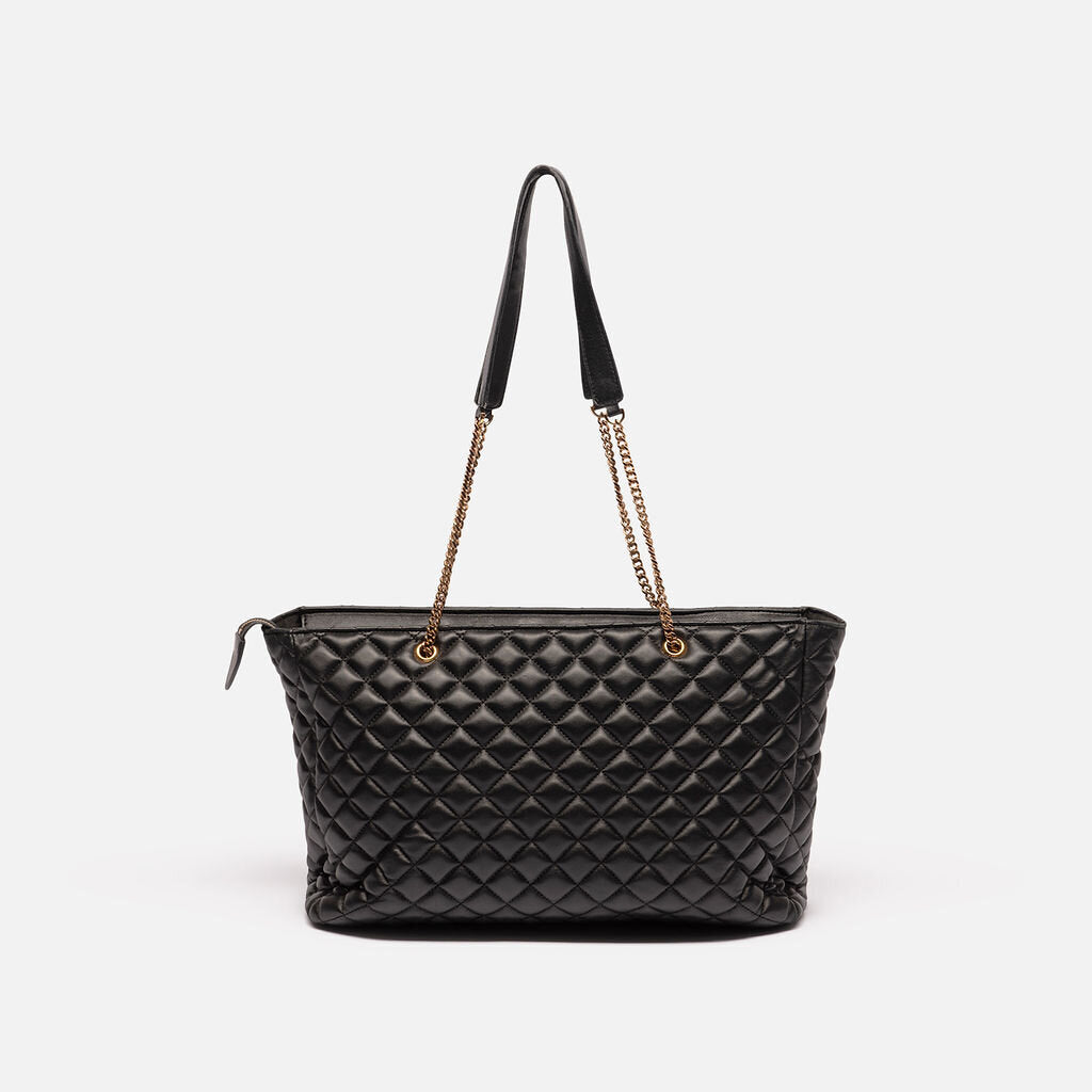 Versace Black Medusa Quilted Icon Chain Tote