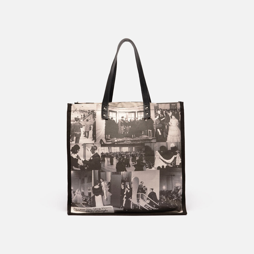 Christian Dior B&W Canvas Cruise Tote