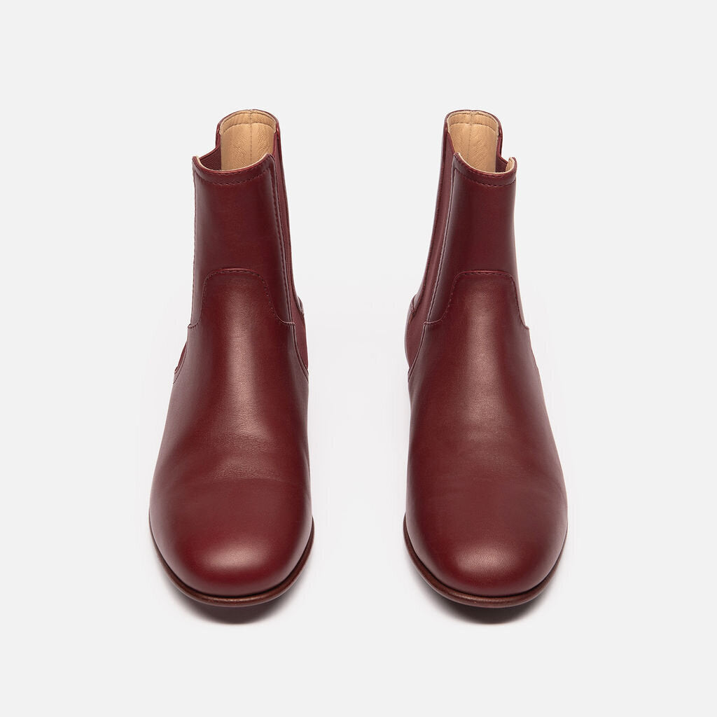 Chanel Red Leather Ankle Boot