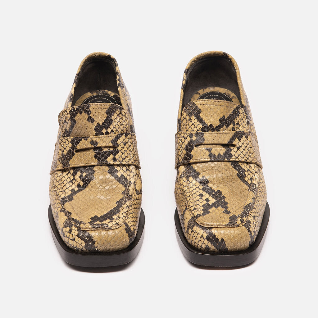 Labucq Snakeskin Heeled Loafers
