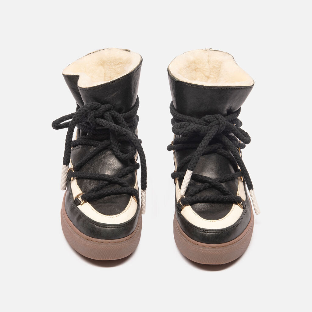 INUIKII Black Leather Moon Boots