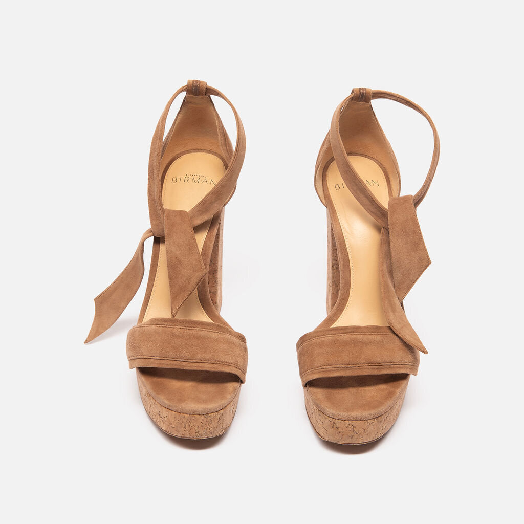 Birman Brown Suede Cork Platform Sandal