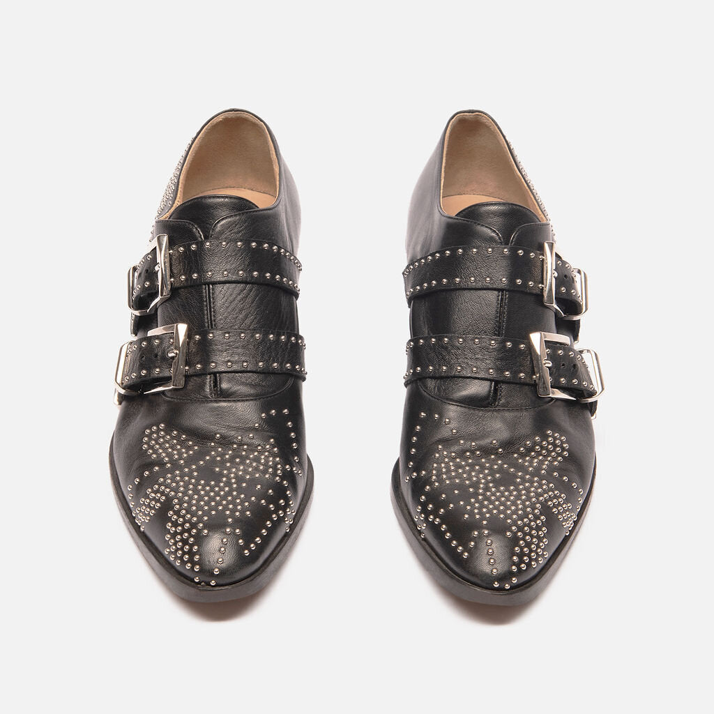 Chloe Black Studded Mules