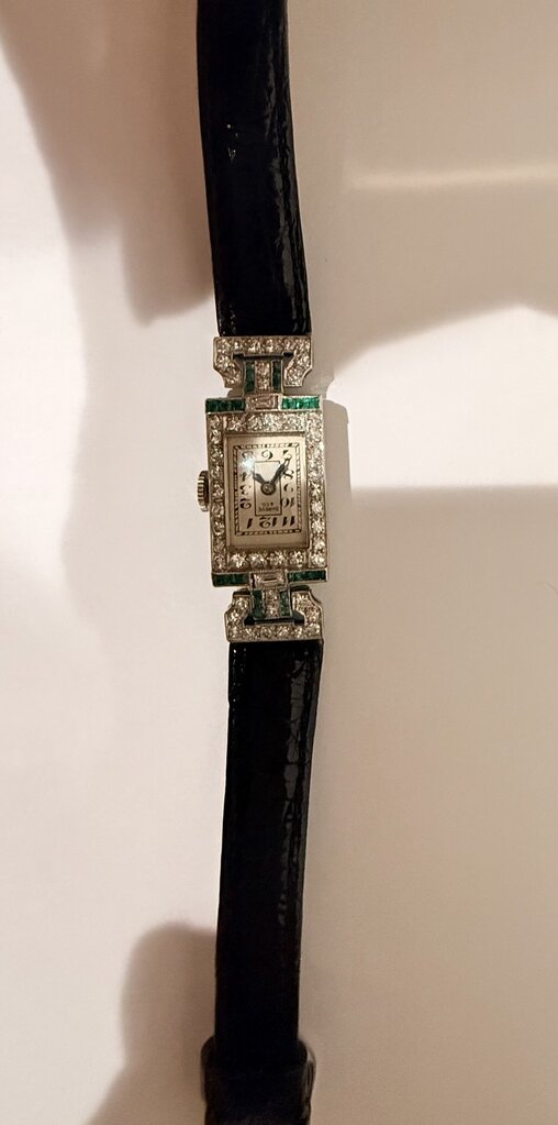 Plt Glycine Diamond and Emerald Watch
