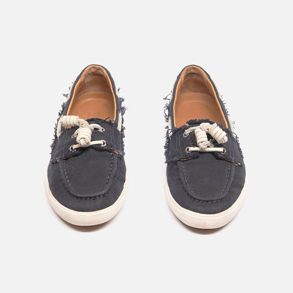 Hunter Blue Canvas Boat Shoes