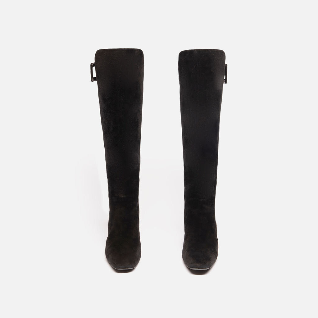 Roger Vivier Black Suede Tall Heeled Boot