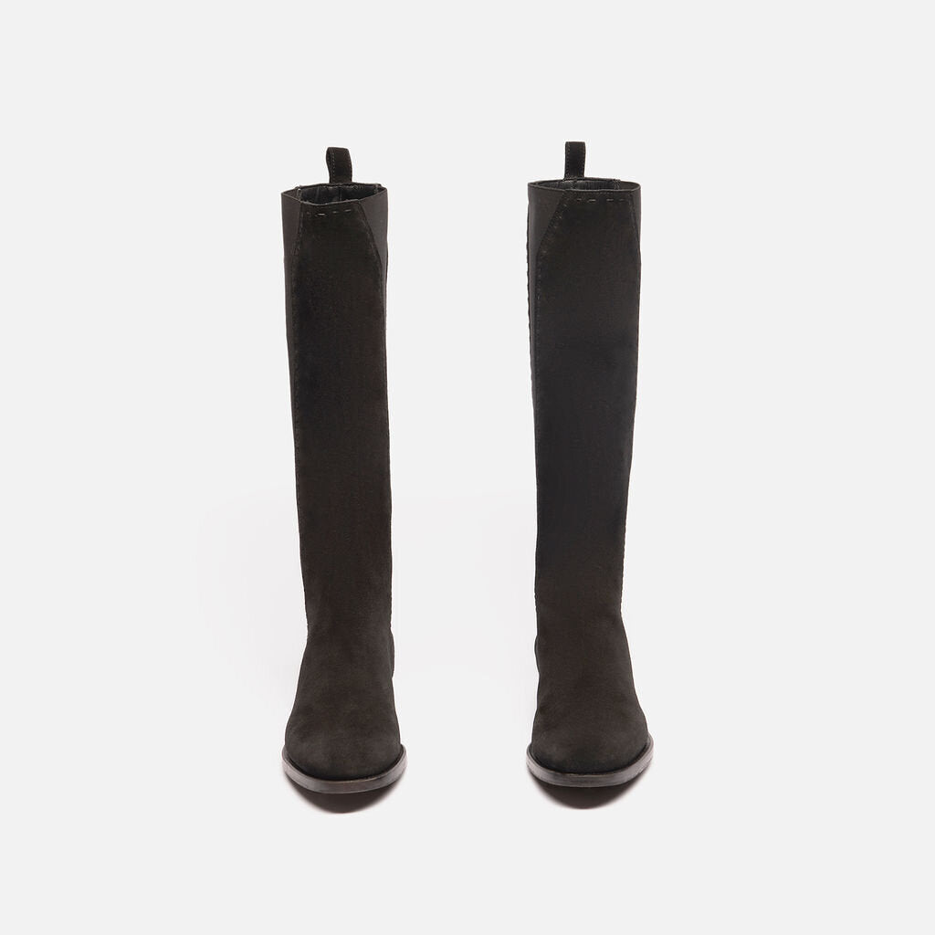 Yves Saint Laurent Black Suede Tall Boot