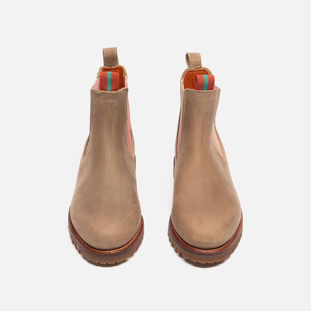 Penelope Taupe Leather Ankle Boot