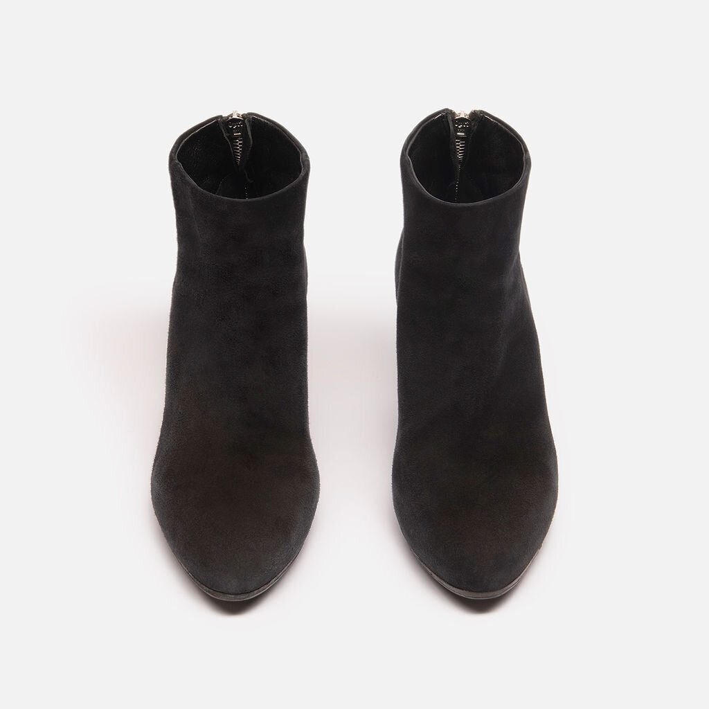 Prada Black Suede Block Heel Booties