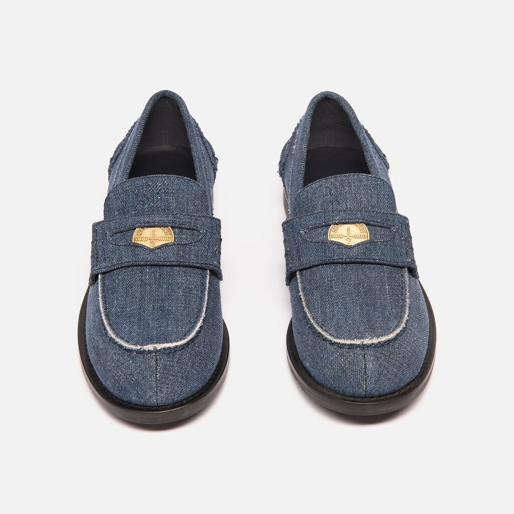 Miu Miu Blue Jean Penny Loafers