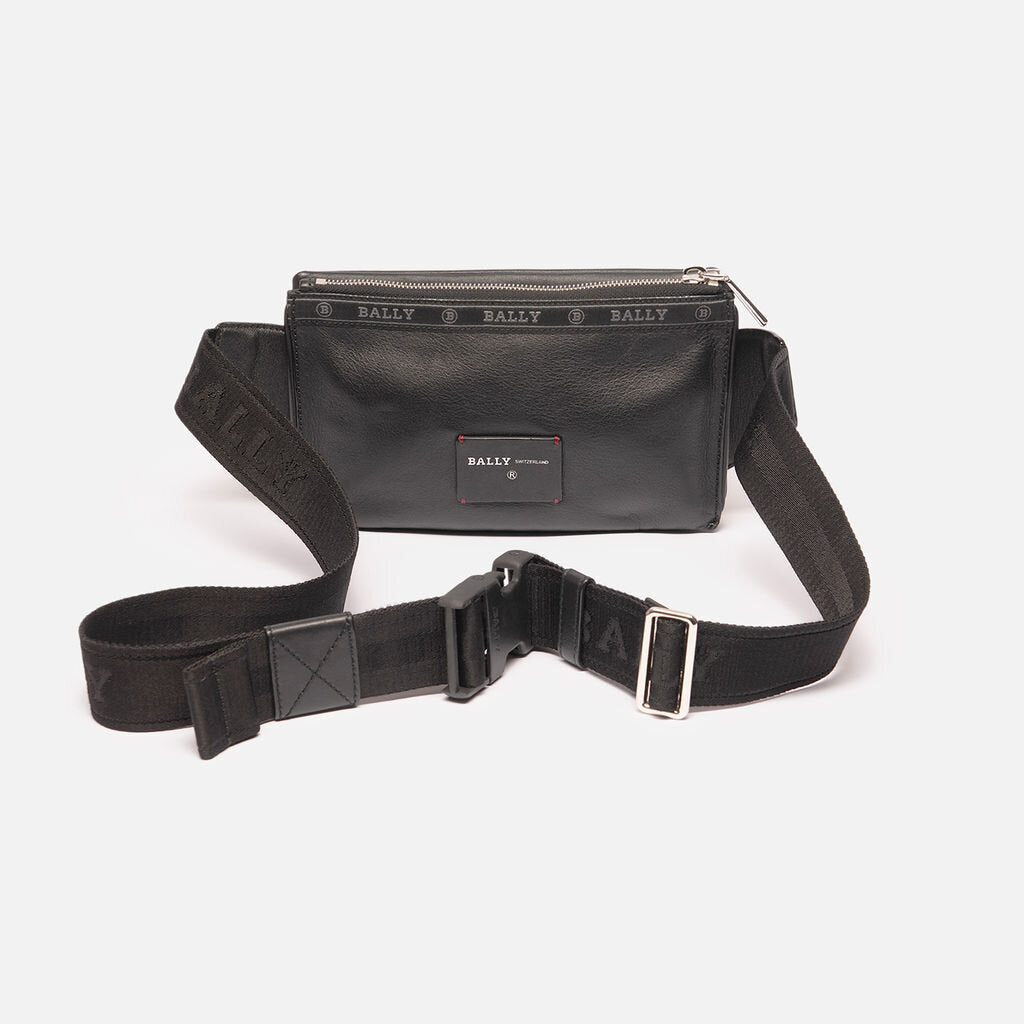 Bally Black & Red Striped Bum Bag