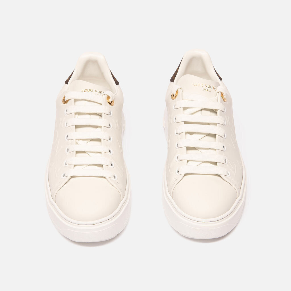 Louis Vuitton Whtie Leather Monogram Sneakers