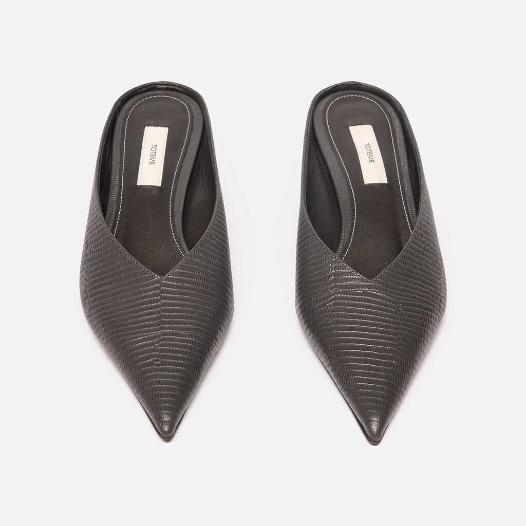 Toteme Grey Leather Mules