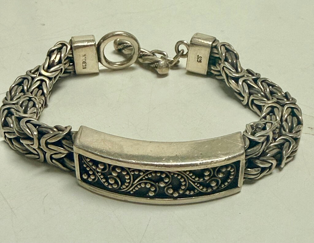 Sterling “Louis Hill” Dbl Row ID Bracelet