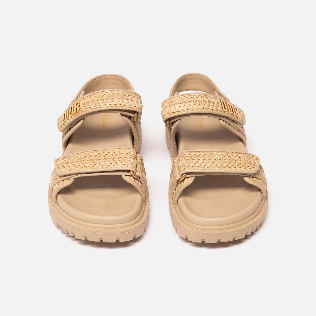 Christian Dior Beige Raffia Sandal