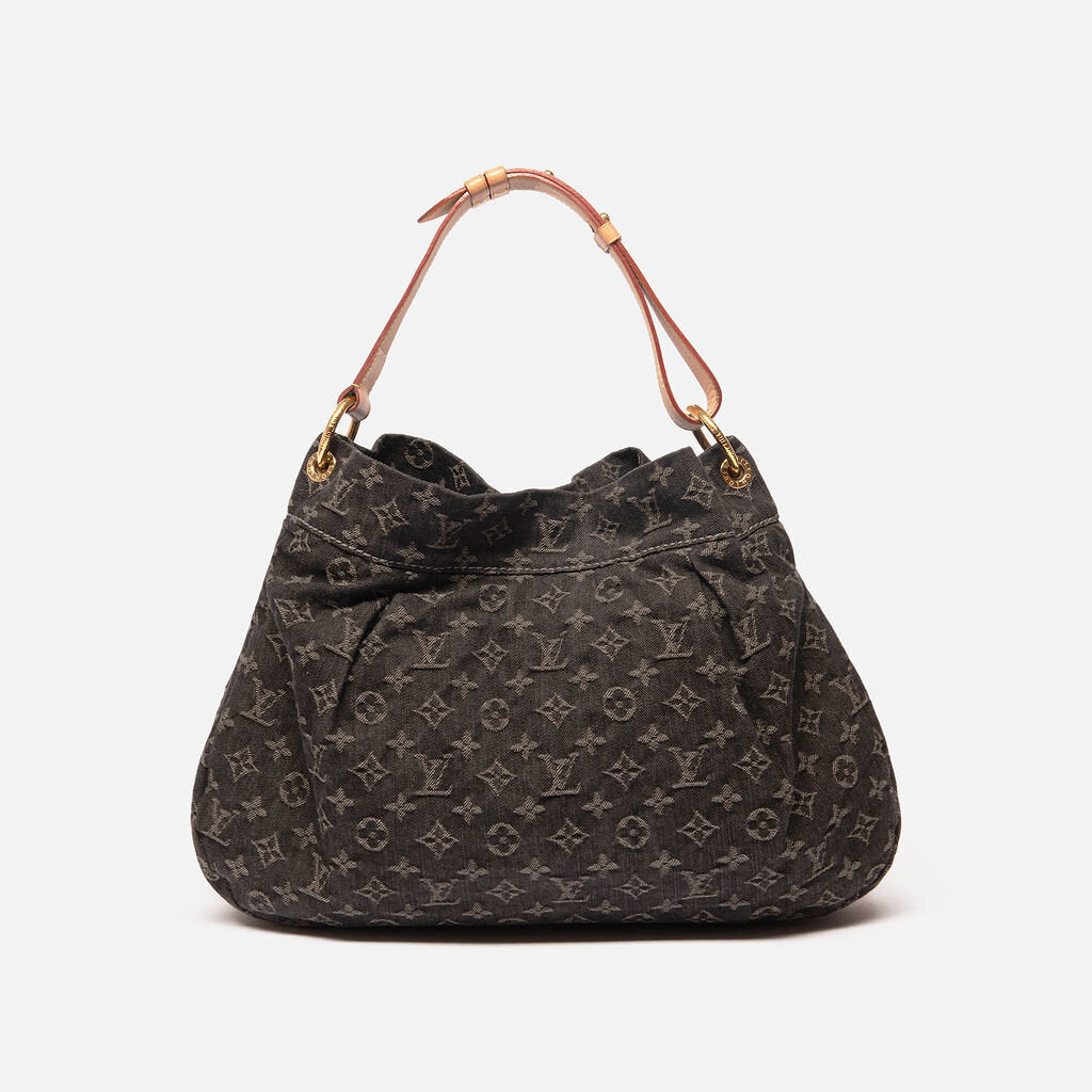 Louis Vuitton Mono Denim Daily PM Leather Shoulder Bag Noir