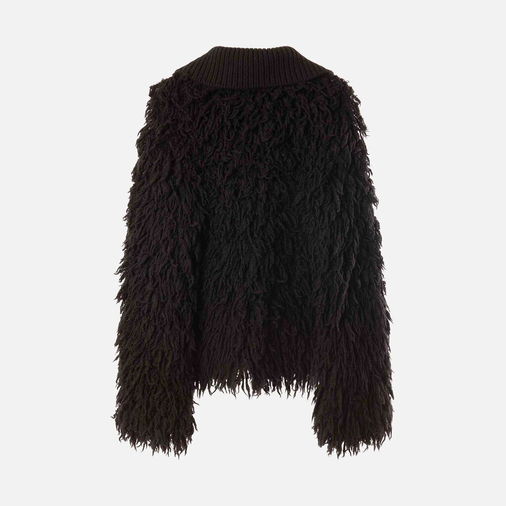 Christian Dior Black Wool Knit Coat