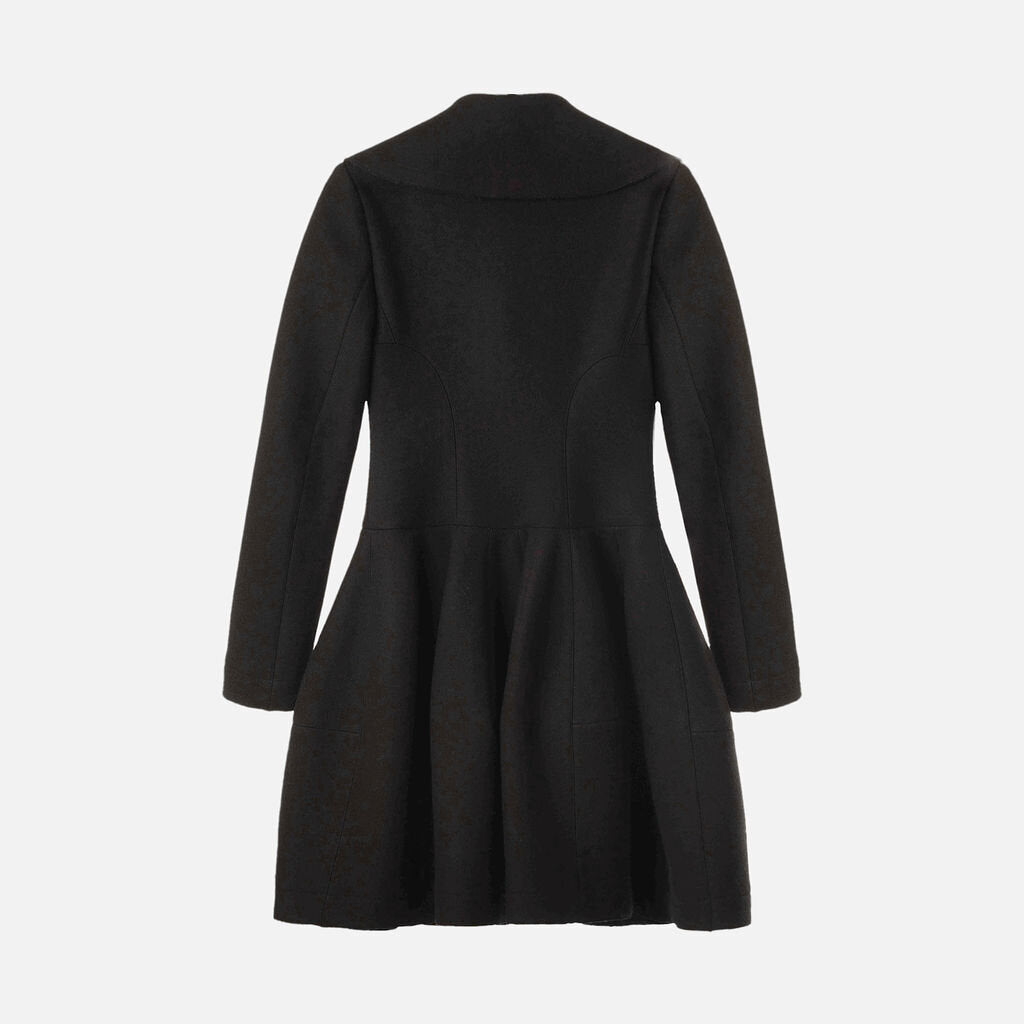 Alaia Black Wool Structured Coat Dress