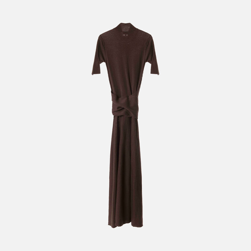 Violante Nessi Brown Wool Knit Dress