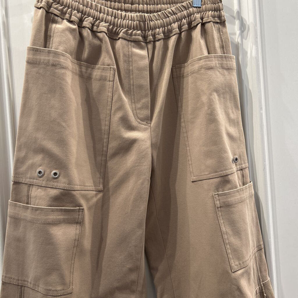 Tan Elastic Waist Multi Pocket