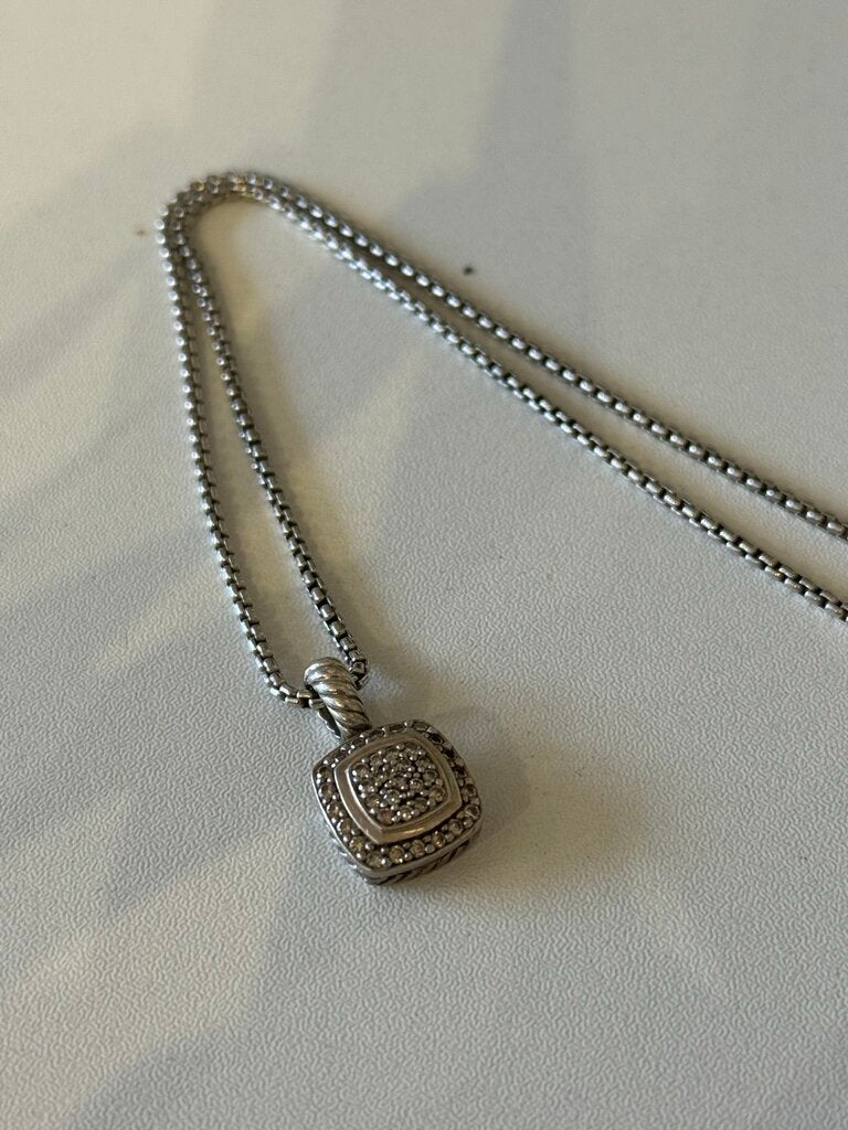 Sterling Silver + Diamond Petite Albion Necklace (1100 retail)