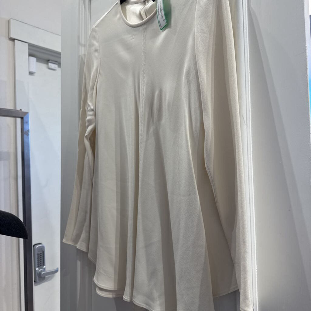 Crepe Long Sleeve Sode Slit Blouse