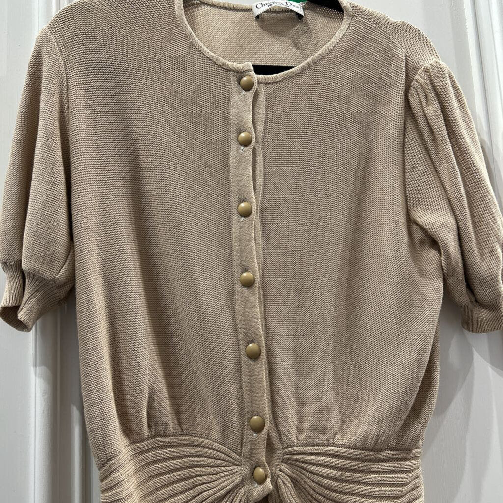 1980-90s Silk/Cotton Short Puff Sleeve Knit Sweater