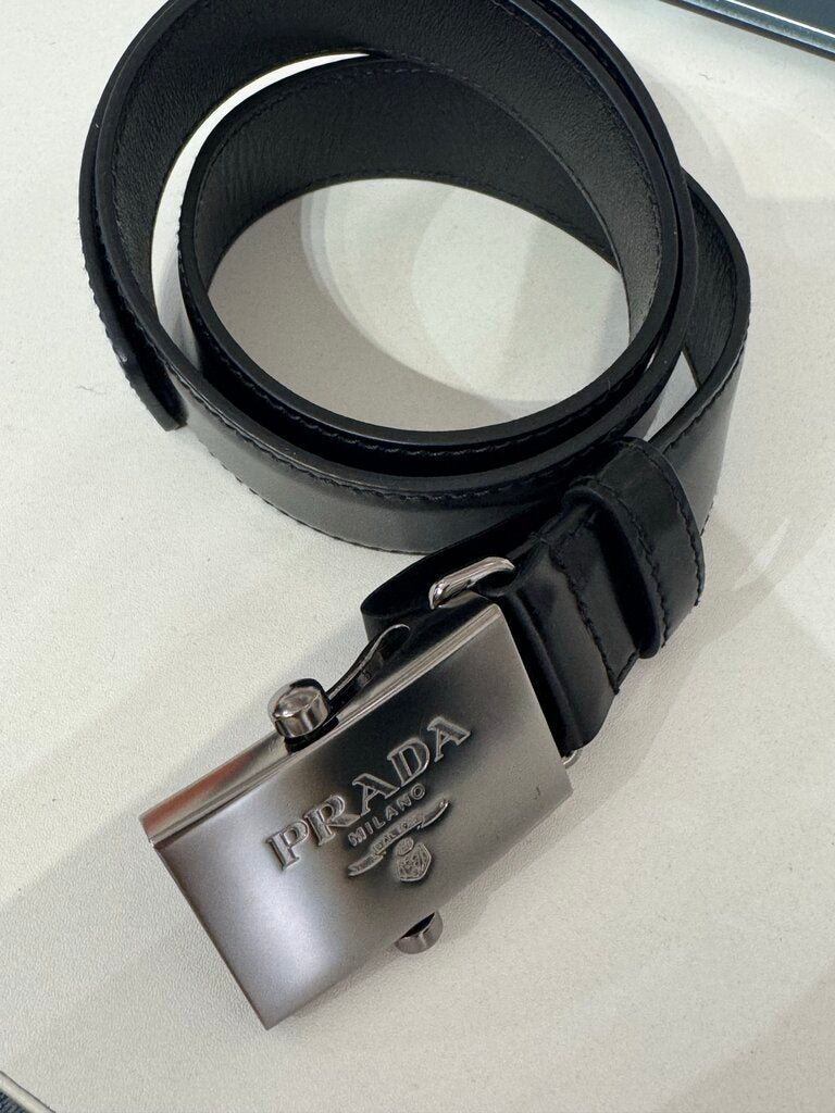 Prada Black Leather Belt