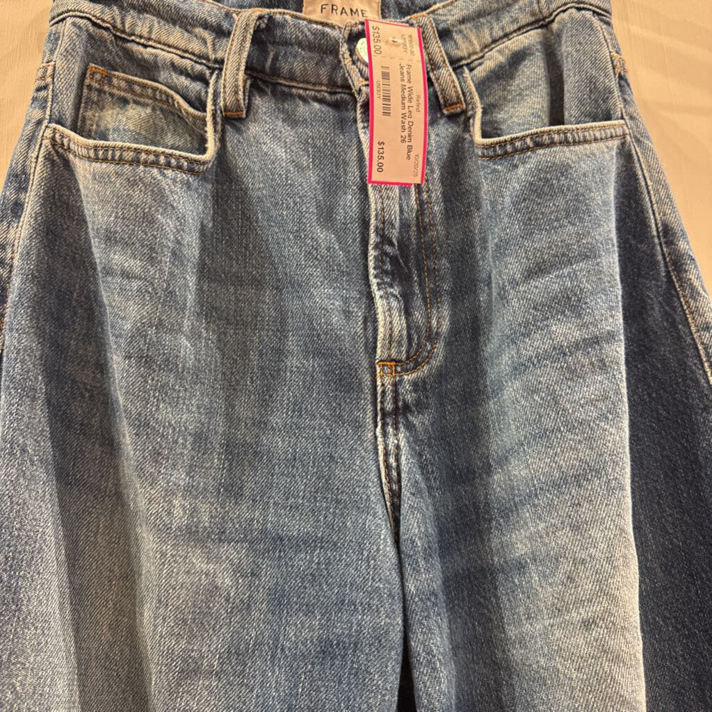 Wide Leg Denim Blue Jeans