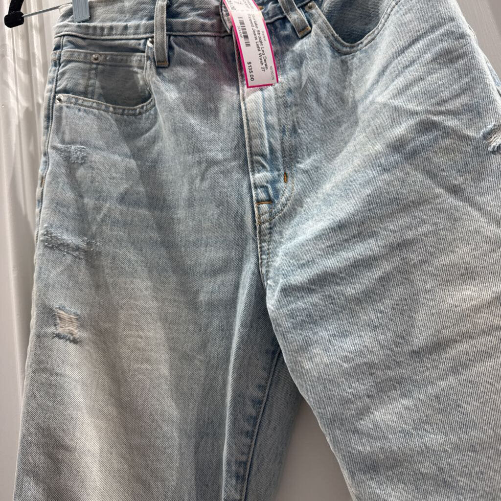 Straight Leg Denim Ripped Jeans
