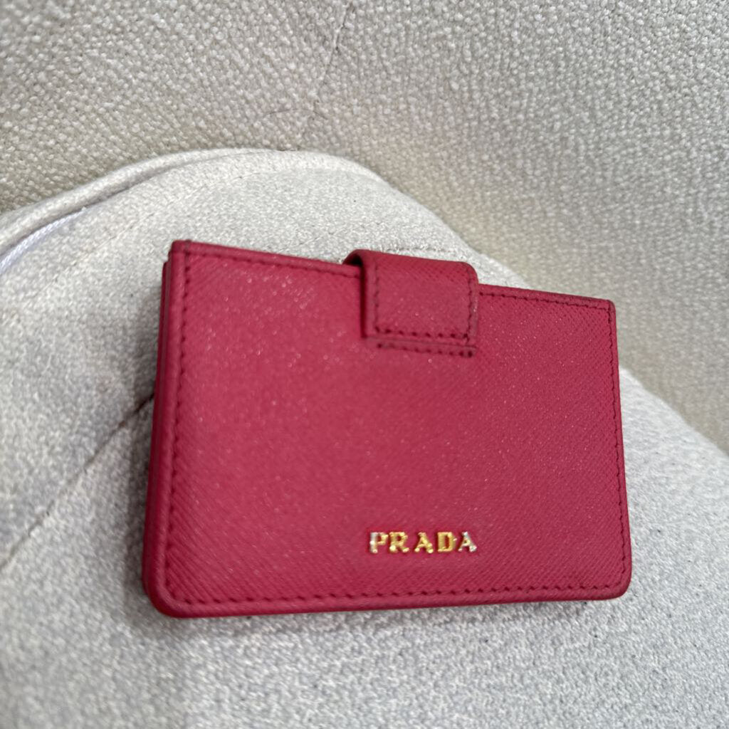 Prada Pink Saffiano Accordian Card Holder