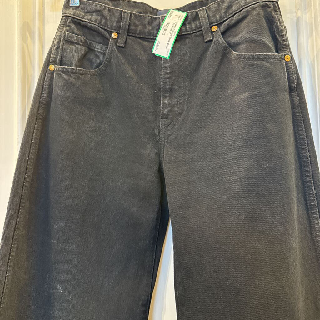 Washed Black Wide Leg Jeans