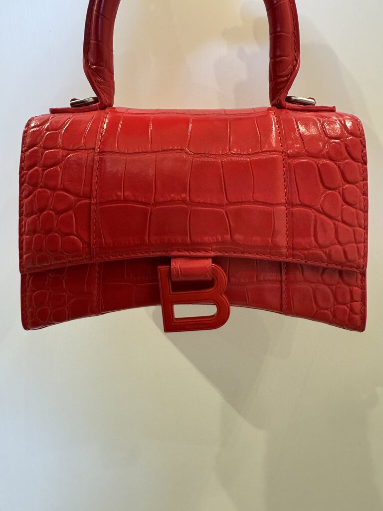 Red Croc Embossed Hourglass Bag XS (2850 retail)