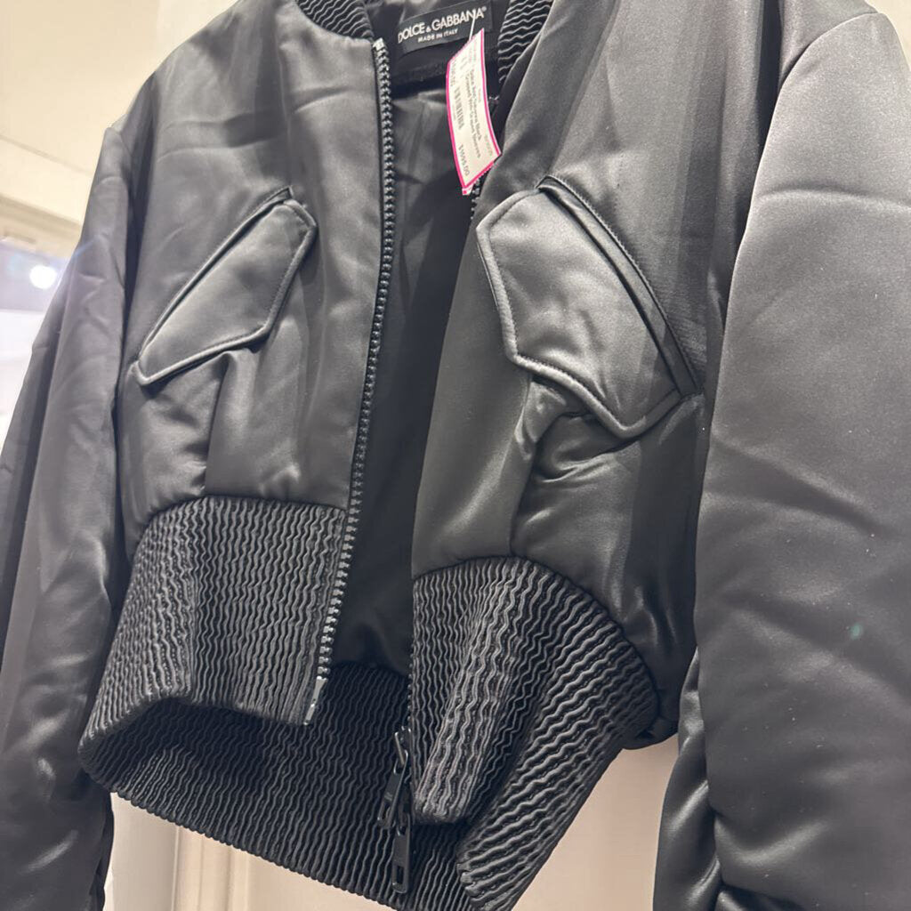 Dolce And Gabanna Black Cropped With Draped Sleeves