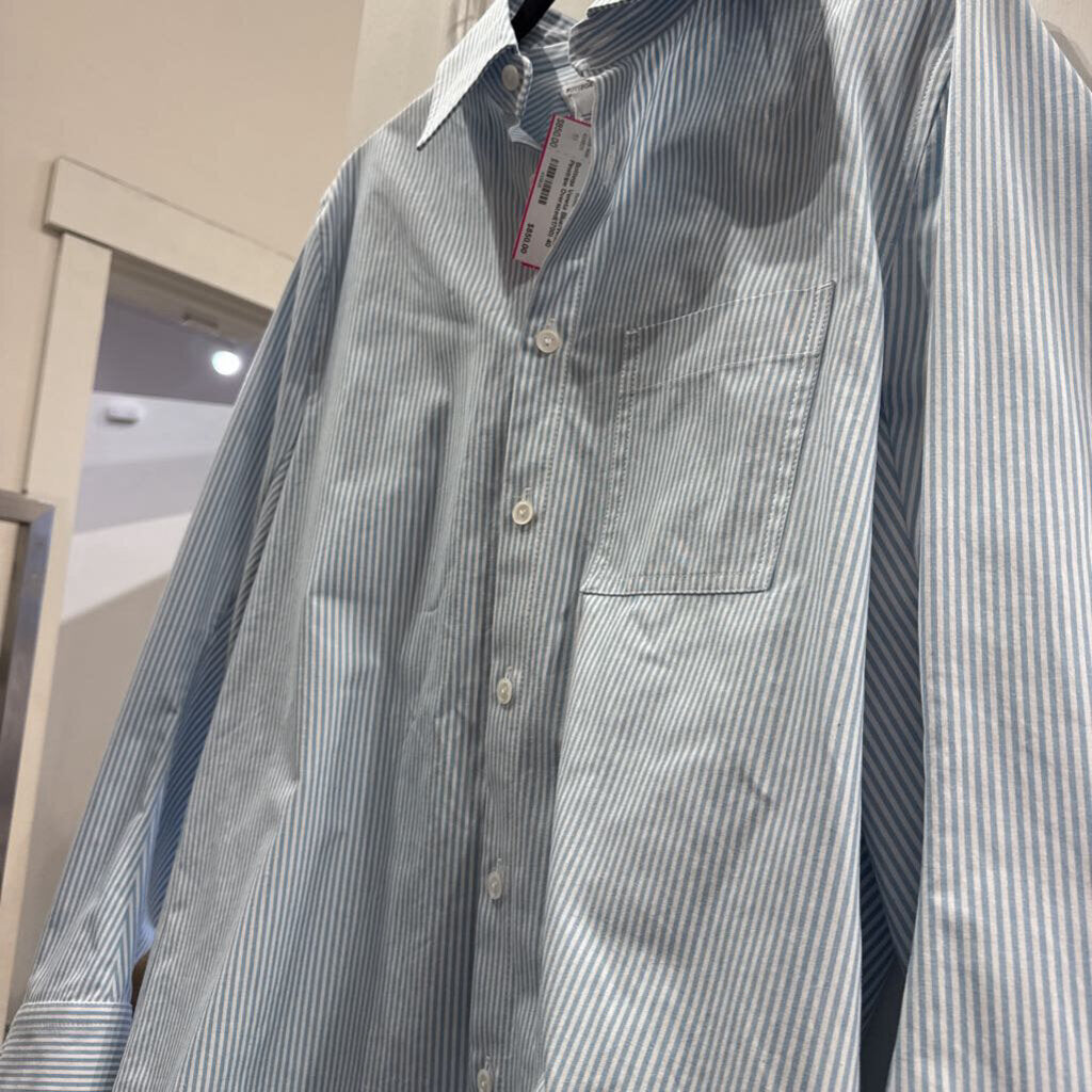 Bottega Veneta Blue/White Pinstripe Oversized(1700)