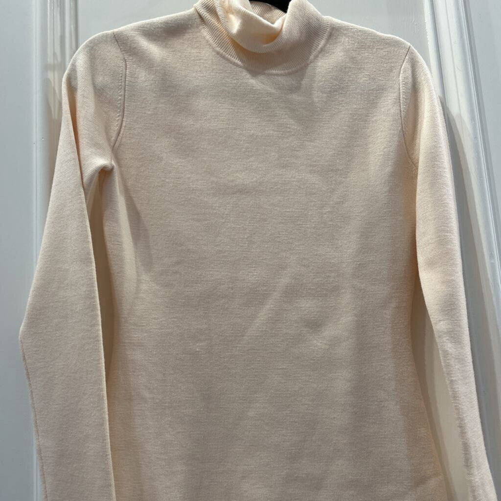 Cream Wool/Cashmere Turtleneck Sweater