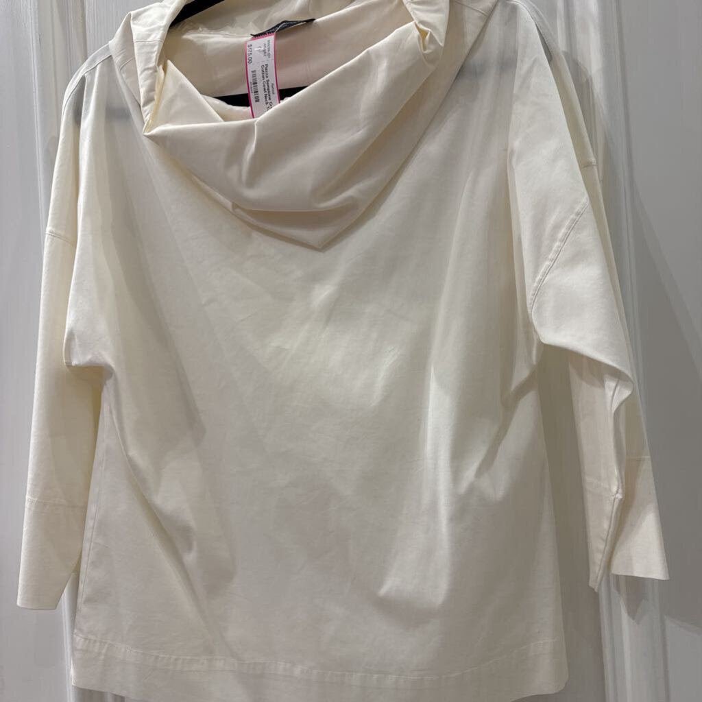 Cream Cotton Cowl Neck Top