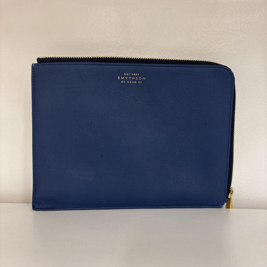 Blue Leather Zip Around Pouch (480)