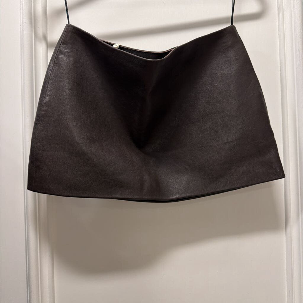 Brown Leather Mini Skirt (NWT 1680)