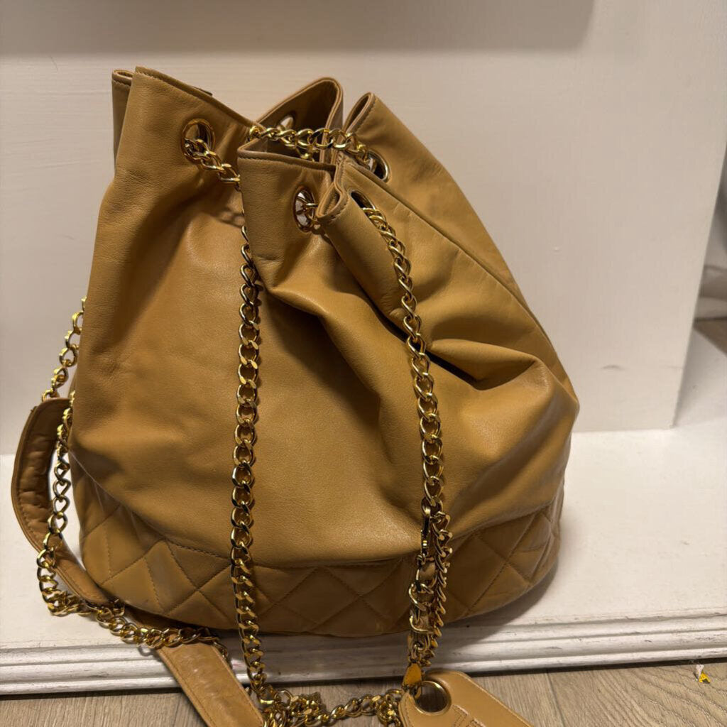Tan CC Bucket Bag
